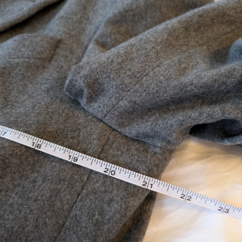 OSCAR DE LA RENTA Blazer Size 40 Regular Wool Cashmere‎ Gray 2 ButtonsMeasureme